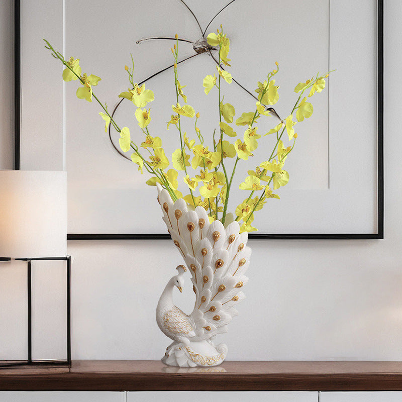European Peacock Vase Home Decor