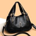 Solid-color multi-pocket handbag