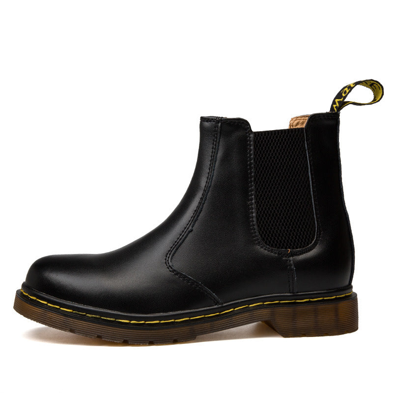 Damen Martin Boots aus Rindsleder mit dickem Absatz im Herbststil