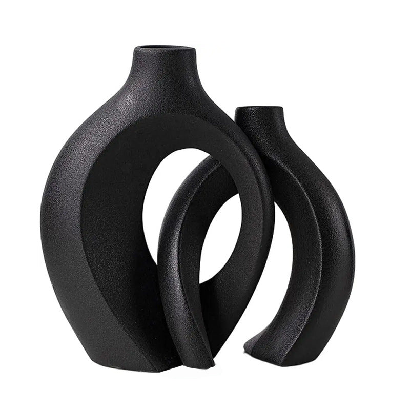 Nordische Keramik-Blumenvase als Wohndekoration