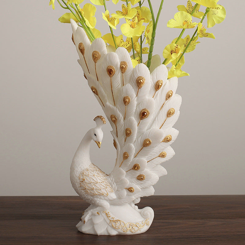European Peacock Vase Home Decor