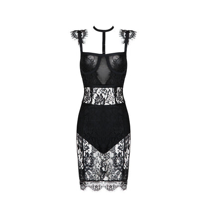 Transparentes Kleid, Spaghettiträgerkleid, Kleid