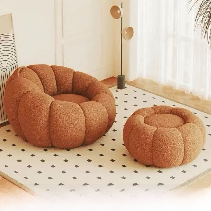 Kürbis-Sofa, Lammwoll-Sessel, kleines Sofa