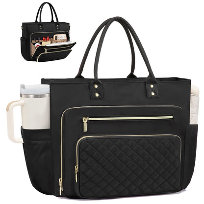Ladies' Large Capacity Commuter Handbag with Cup Holder