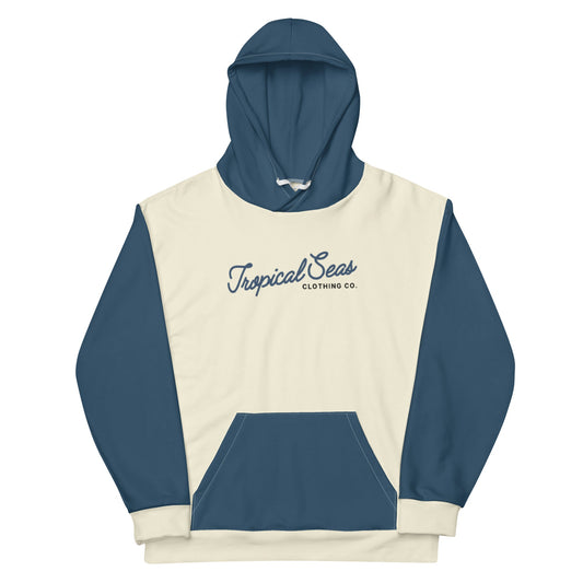 Navy & Off White zweifarbiger Tropical Seas Hoodie