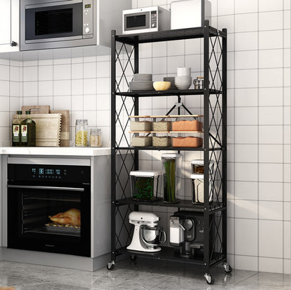 Foldable Kitchen Storage Rack with Wheels