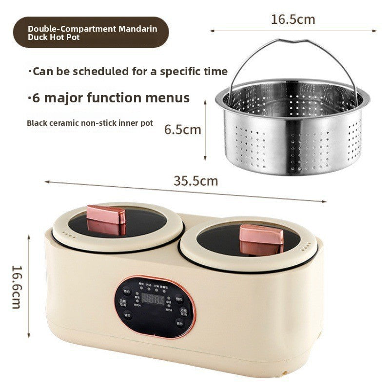 Dual Compartment Electric Hot Pot Multi-Cooker