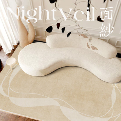 Luxury Short-Pile Faux Cashmere Area Rug for Living Room