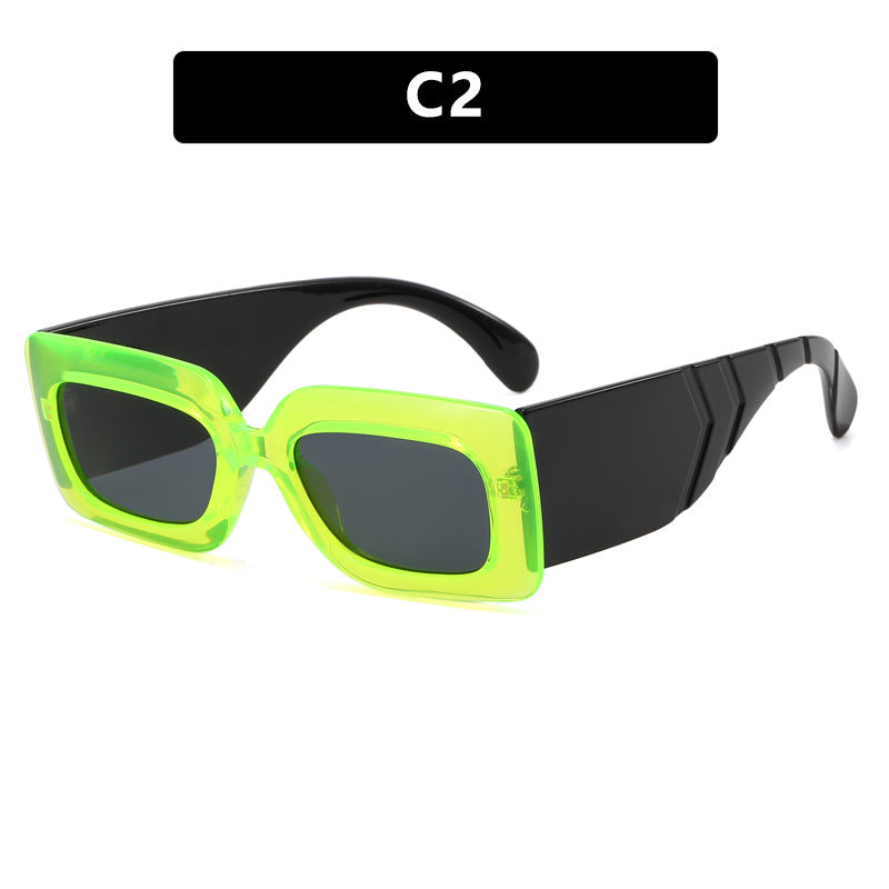 Retro Square Sunglasses with Snake Skin Pattern 2023