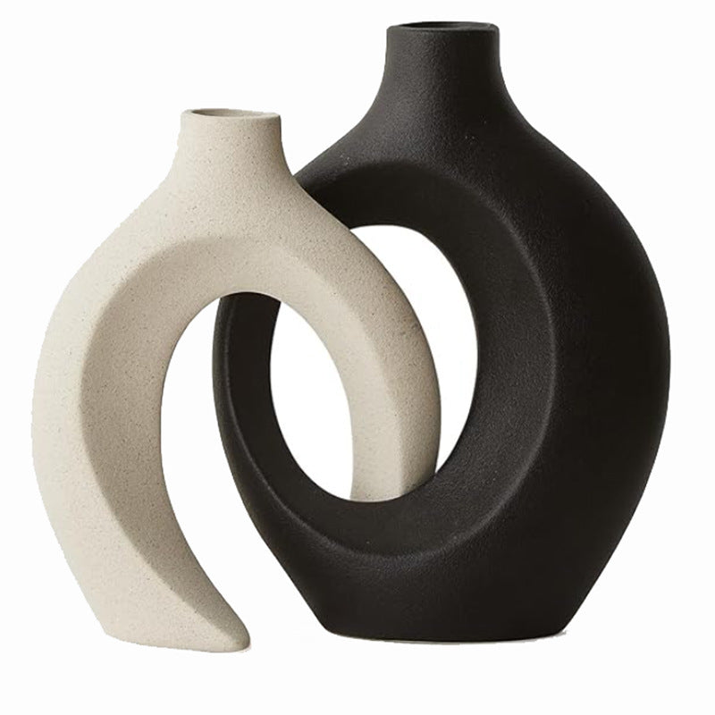 Nordische Keramik-Blumenvase als Wohndekoration