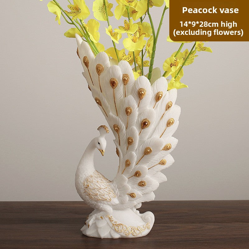 European Peacock Vase Home Decor