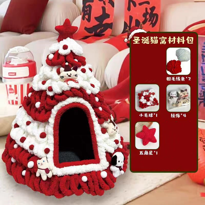 DIY Christmas Tree Pet Nest Knitting Kit