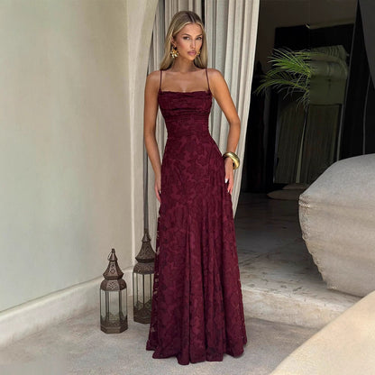 Womens Fashion Sexy Suspender Dress Solid Color Versatile