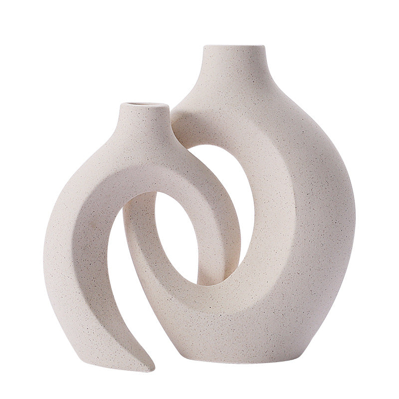Nordische Keramik-Blumenvase als Wohndekoration