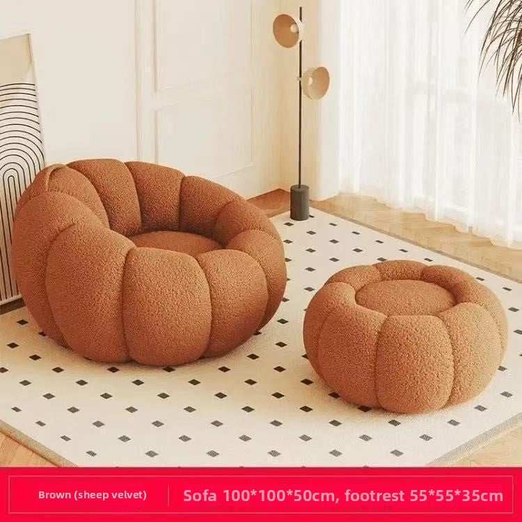 Kürbis-Sofa, Lammwoll-Sessel, kleines Sofa