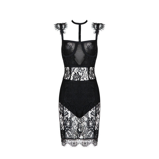 Transparentes Kleid, Spaghettiträgerkleid, Kleid