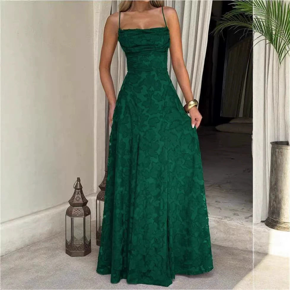 Womens Fashion Sexy Suspender Dress Solid Color Versatile