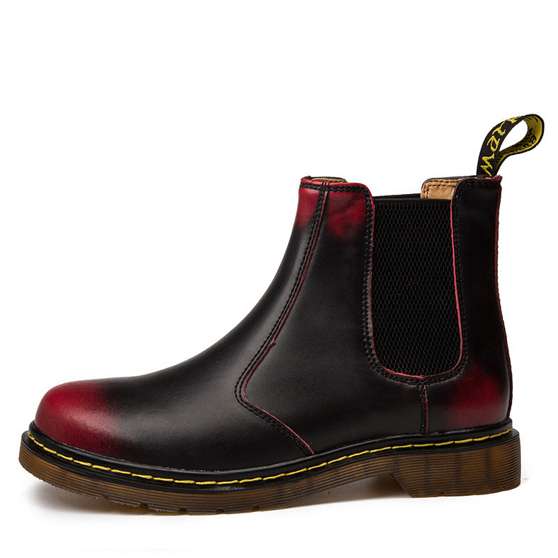 Damen Martin Boots aus Rindsleder mit dickem Absatz im Herbststil